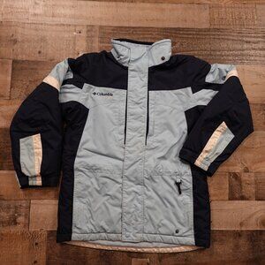 Columbia Vertex Youth 10/12 Waterproof Ski Jacket Blue Navy Two-Tone Winter Coat